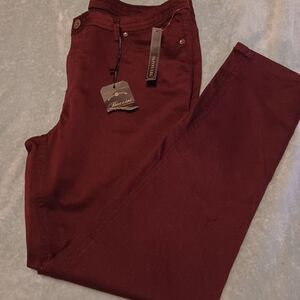 Baccini Burgundy Skinny Jeans